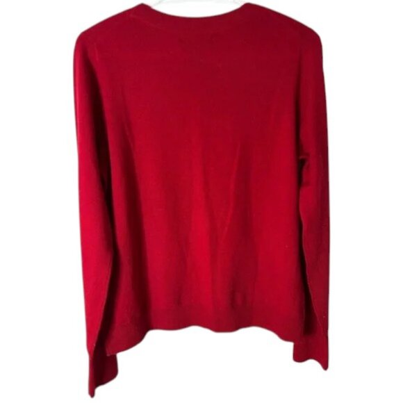 Tahari red knitted crew neck pullover sweater size L - Picture 2 of 4